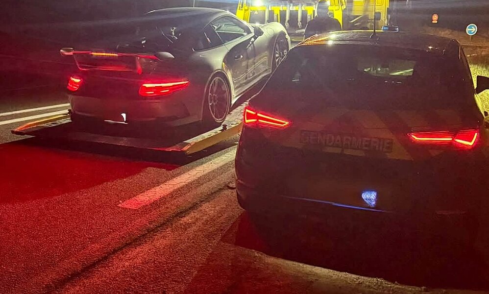 Der Porsche des Mannes wurde beschlagnahmt. Bild: Gendarmerie de la Haute-Savoie