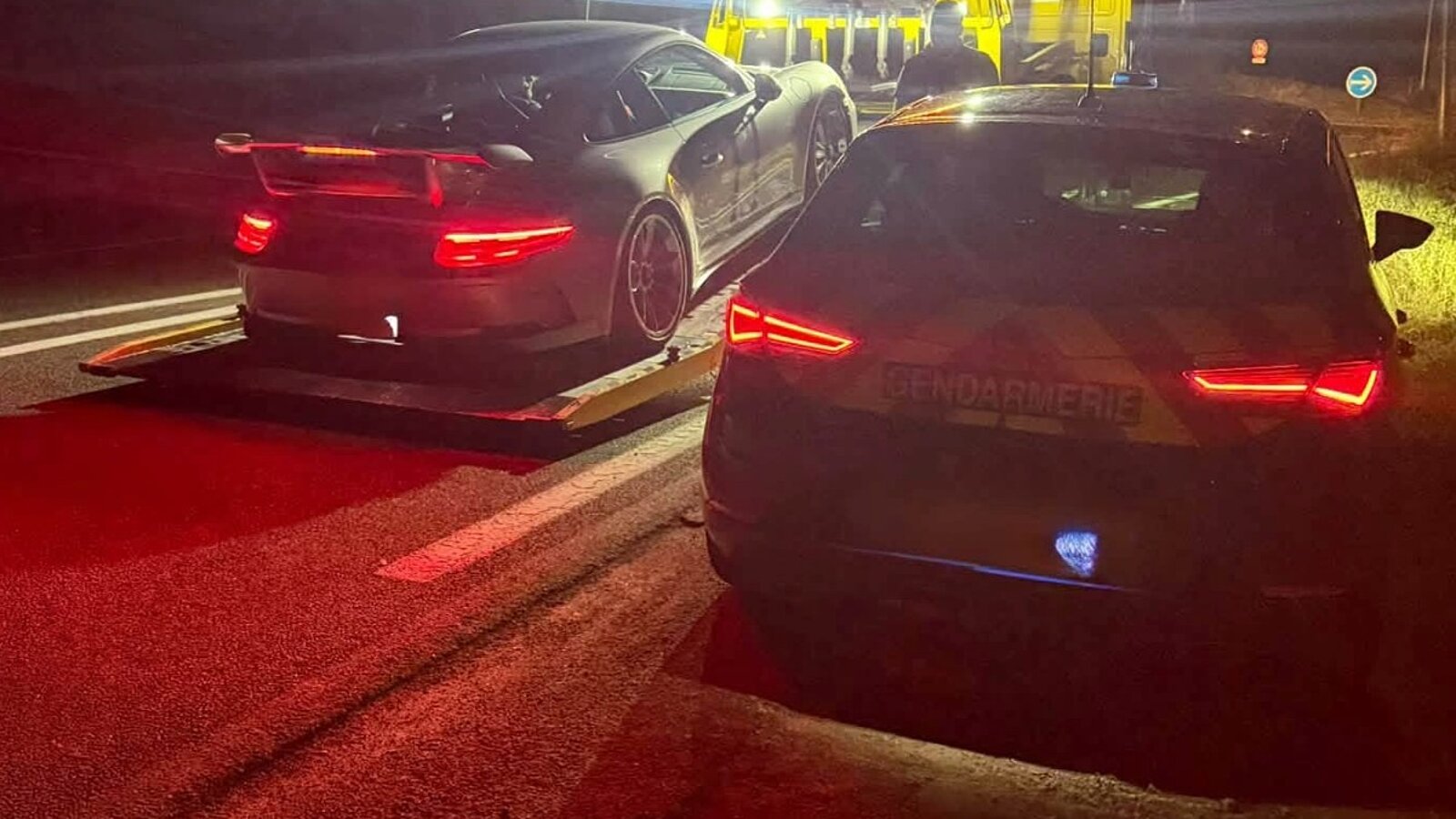 Der Porsche des Mannes wurde beschlagnahmt. Bild: Gendarmerie de la Haute-Savoie