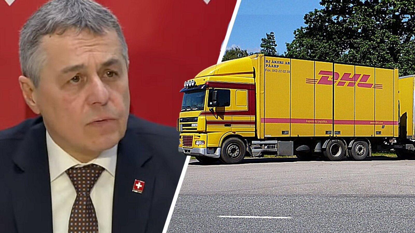 Aussenminister Ignazio Cassis anlässlich der Bekanntgabe des Vertragsabschlusses am 20. Dezember 2024. Mit den neuen EU-Verträgen könnten bald Gigaliner, 60-Tönner-Lastwagen, durch die Schweiz fahren. Bild: Bundesrat Youtube, Freepics