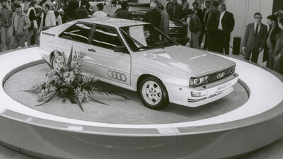 Audi Quattro am Genfer Autosalon 1980