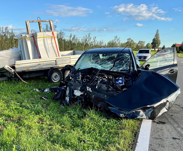 Unfallfahrzeuge nach dem Unfall in Schocherswil