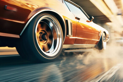 Der 22-Jährige liess an seinem 510 PS starken Auto bewusst auf der A1 die Räder durchdrehen. So kam er schliesslich ins Driften. Bild: freepik / AI