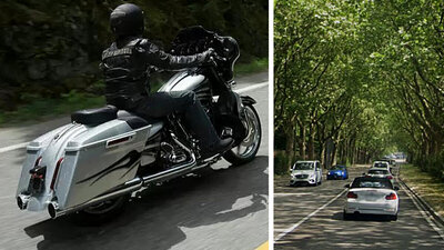 Der Harley-Fahrer (Symbolbild, Harley) raste auf der Frauenfelderstrasse (r.) in der 50er-Zone mit 118 Stundenkilometer.