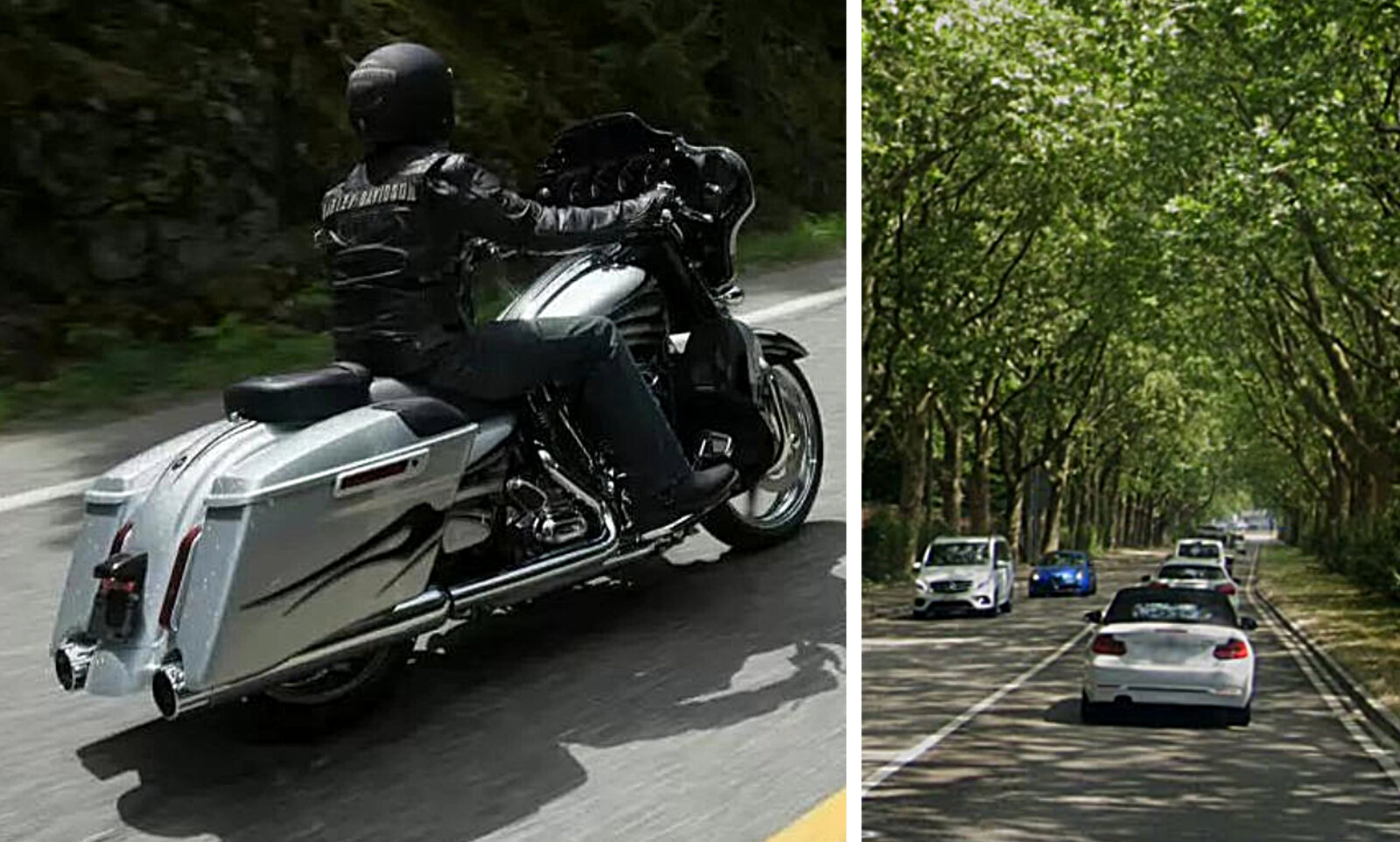 Der Harley-Fahrer (Symbolbild, Harley) raste auf der Frauenfelderstrasse (r.) in der 50er-Zone mit 118 Stundenkilometer. 