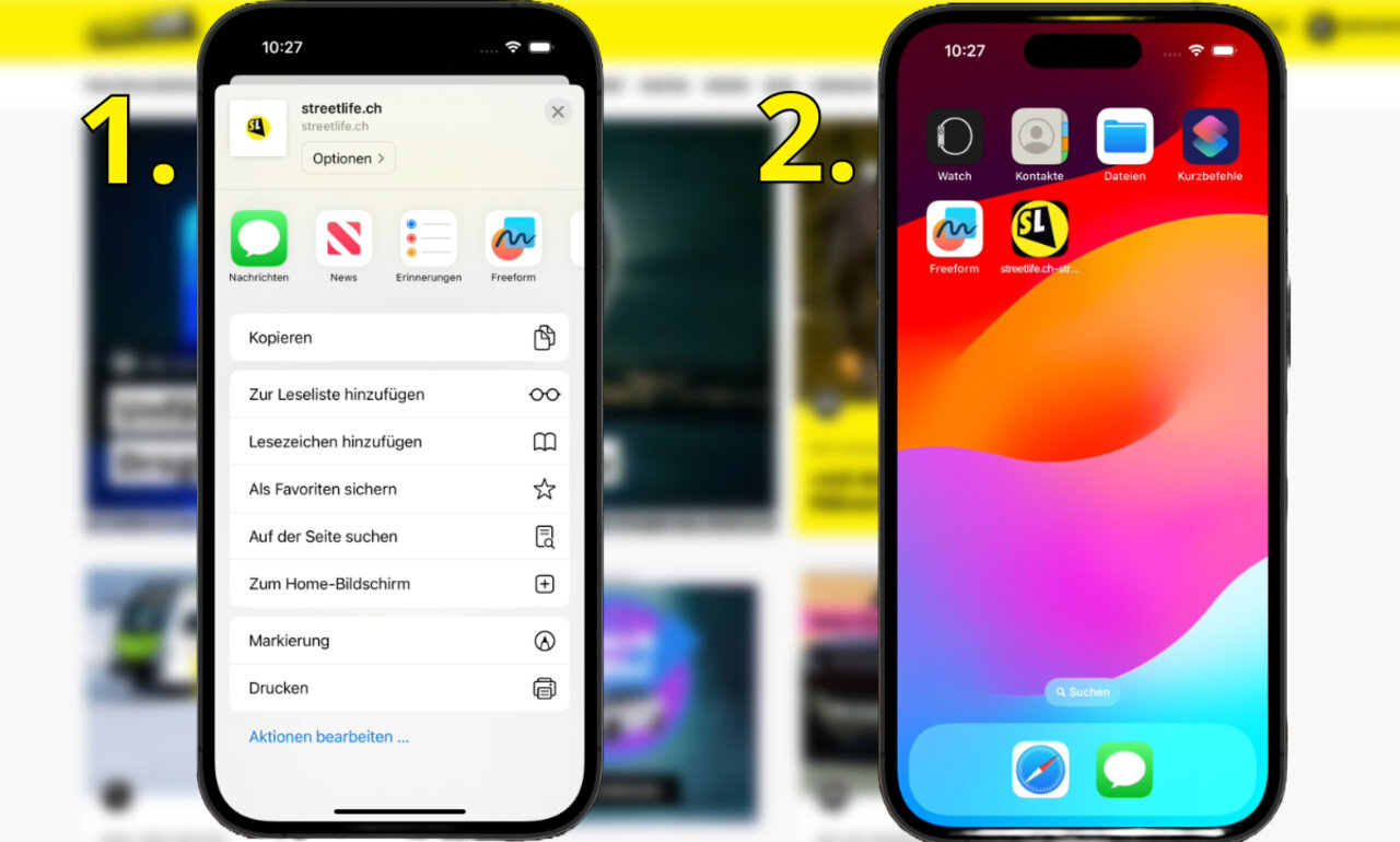 Die Intallation bei iOS-Geräten erfordert vier Schritte. Bild: STREETLIFE