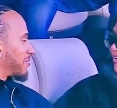 Sind sie ein Paar? Lewis Hamilton und Kim Kardashian besuchten zusammen den Super Bowl in Kalifornien. Bild: NBC