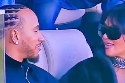 Sind sie ein Paar? Lewis Hamilton und Kim Kardashian besuchten zusammen den Super Bowl in Kalifornien. Bild: NBC