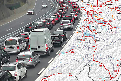 Am heutigen Karfreitag wird vor dem Gotthard-Nordportal mit grossem Verkehrsaufkommen gerechnet. Bild: Webcam Gotthard, ASTRA