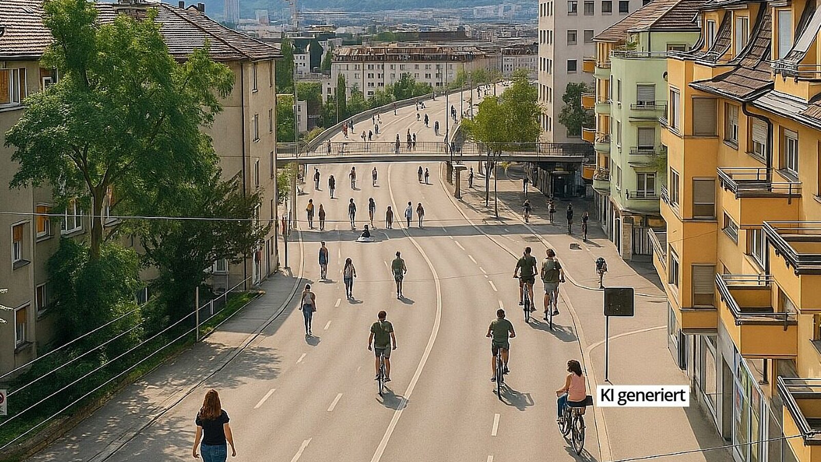 Transitachsen wie die Rosengartenstrasse wären für den Fuss- und Fahrradverkehr frei. Ein vermeintlicher Vorteil, der schnell zum Nachteil wird. Bild: freepik.com