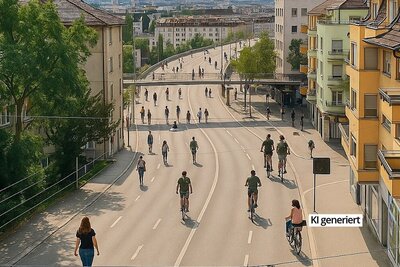 Transitachsen wie die Rosengartenstrasse wären für den Fuss- und Fahrradverkehr frei. Ein vermeintlicher Vorteil, der schnell zum Nachteil wird. Bild: freepik.com 