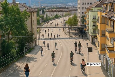 Transitachsen wie die Rosengartenstrasse wären für den Fuss- und Fahrradverkehr frei. Ein vermeintlicher Vorteil, der schnell zum Nachteil wird. Bild: freepik.com 