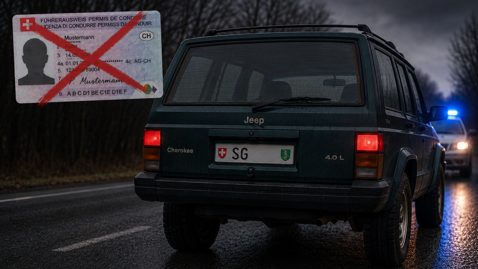 Jeep und durchgezogener Führerschein