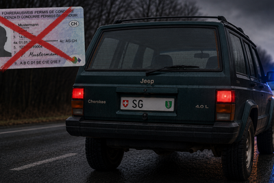 Jeep und durchgezogener Führerschein
