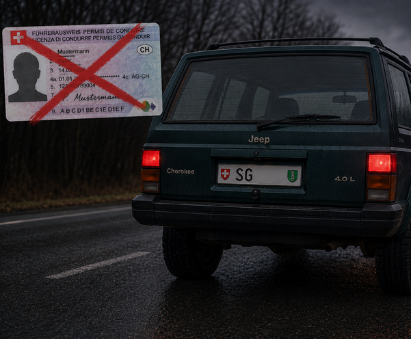 Jeep und durchgezogener Führerschein