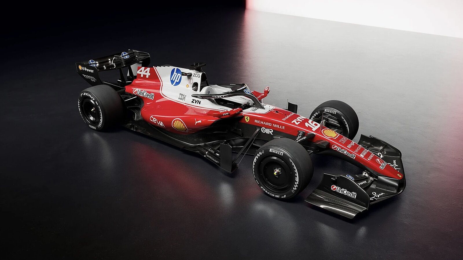 Ferraris Waffe für 2026: Weniger Rot und mehr Weiss, um das HP-Logo besser zu inszenieren. Zudem stechen die gezackte Shark-Fin der Motorenabdeckung sowie die extrem geformten Seitenkästen ins Auge. Wie der SF-26 zum ersten Rennen antritt, werden wir dann sehen. Bild: ferrari.com