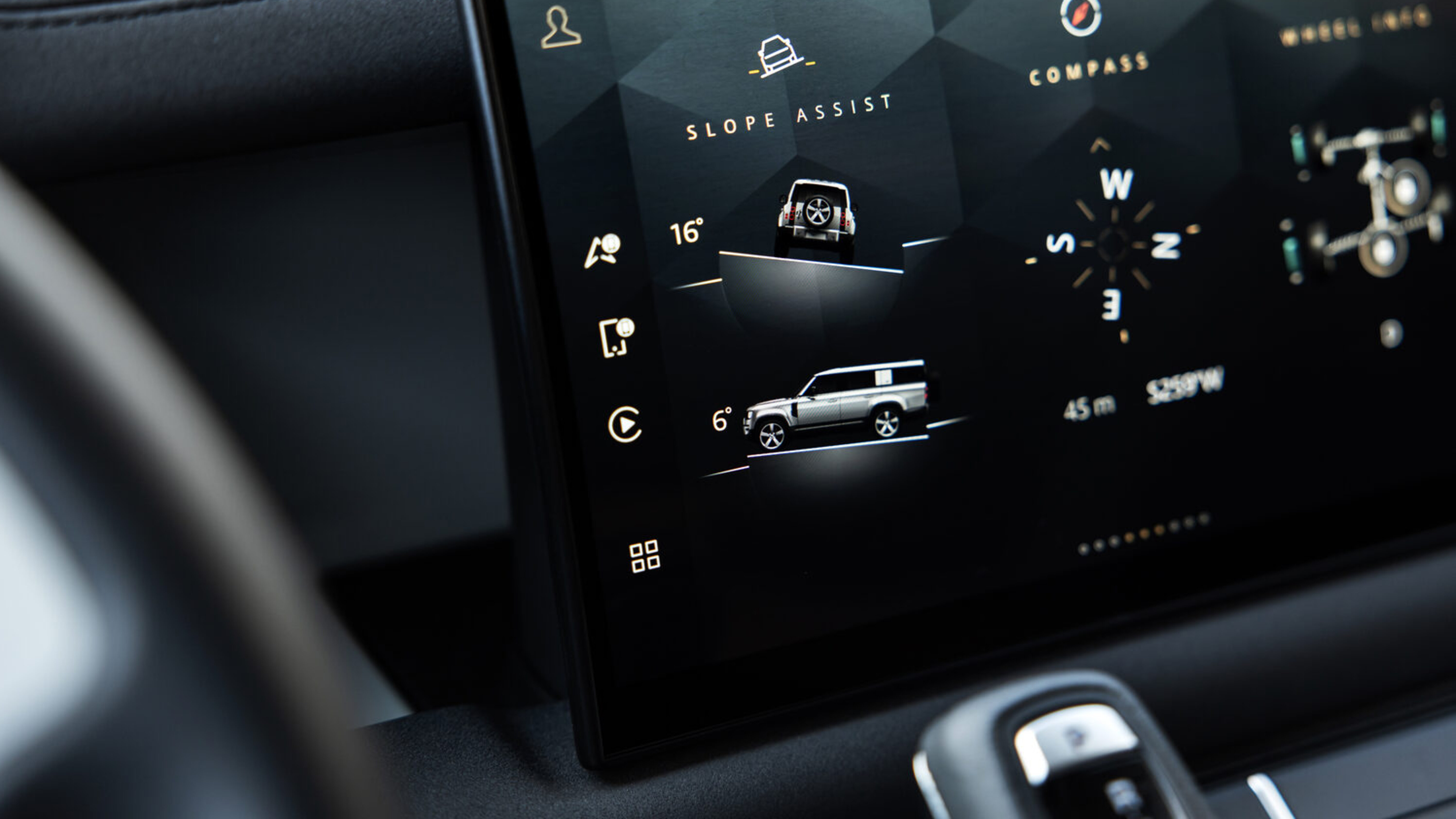 Anzeigen im Touchscreen des Land Rover Defender