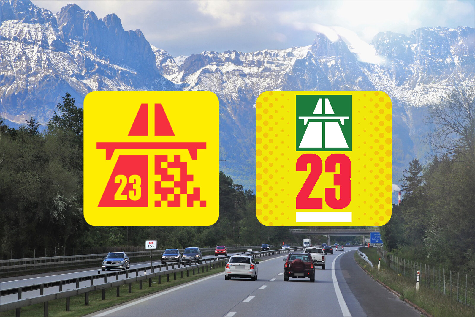 Autobahnabschnitt.