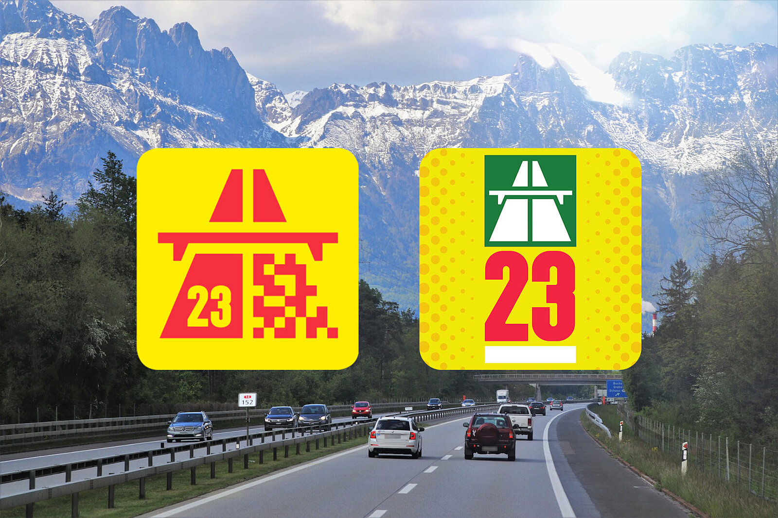 Autobahnabschnitt.