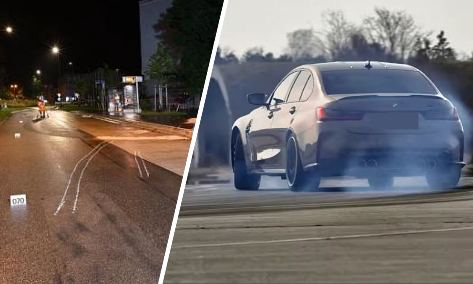 Der 22-jährige Wirtschaftsstudent verliert die Kontrolle über den PS starken BMW M3. Der Wagen schleudert daraufhin unkontrolliert über die Strasse. Bild: Kantonspolizei Zürich, BMW