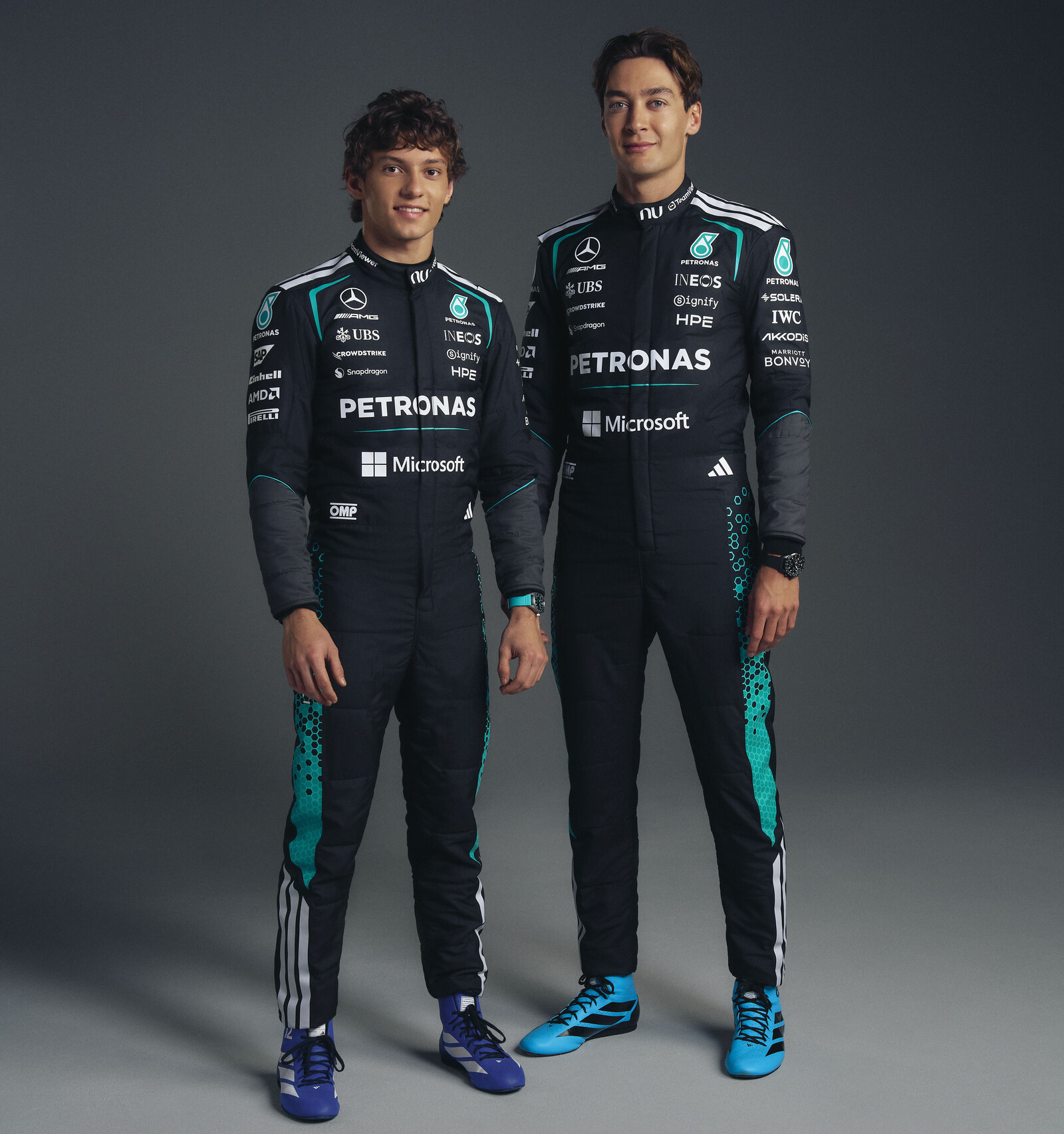 Die Mercedes-Piloten Kimi Antonelli und George Russell