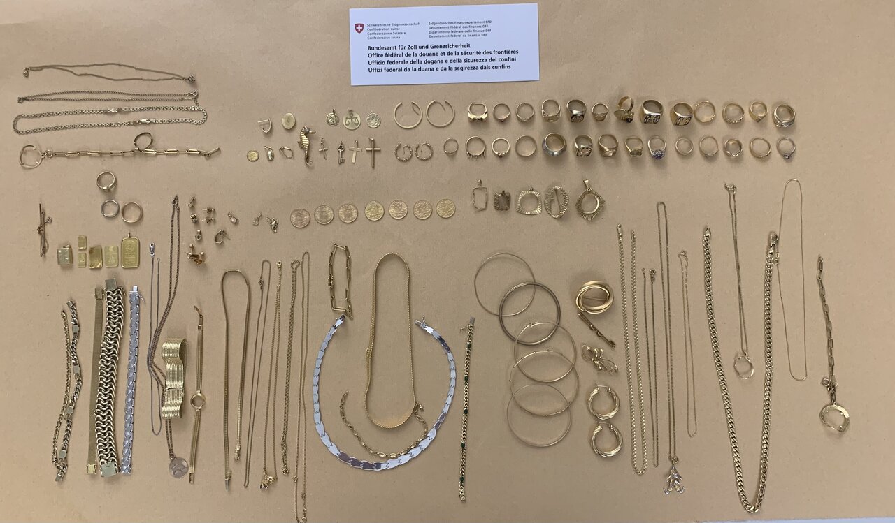 Der sichergestellte Schmuck. Bild: BAZG