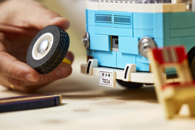 Detail-Ansicht des Lego-VW-Bulli