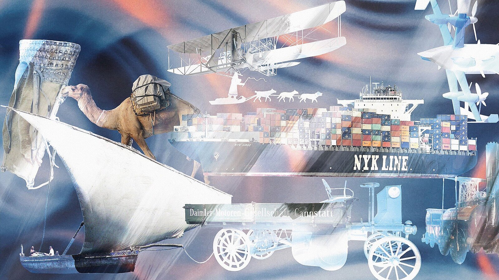 Illustration zu den Transport-Meilensteinen der Geschichte