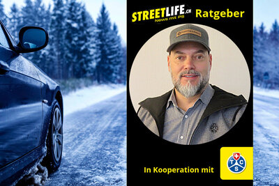 TCS-Experte Adrian Suter erklärt die wichtigen Fragen rund um Autofahren und den Verkehr. Bild: TCS, Freepik, STREETLIFE