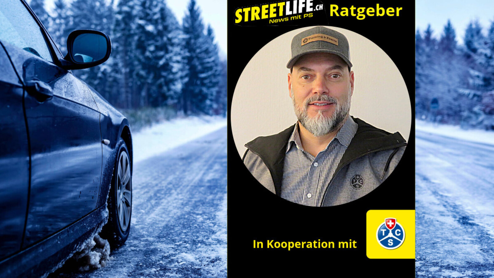 TCS-Experte Adrian Suter erklärt die wichtigen Fragen rund um Autofahren und den Verkehr. Bild: TCS, Freepik, STREETLIFE