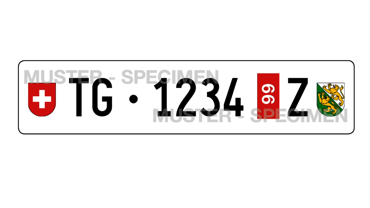 Das Zoll-Kontrollschild für nicht verzollte Fahrzeuge. Bild: fahrzeugausweis.ch