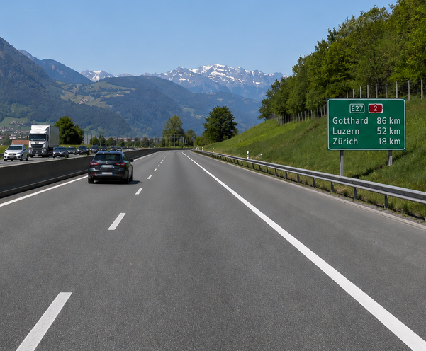 Autobahn mit einem notorischen Linksfahrer