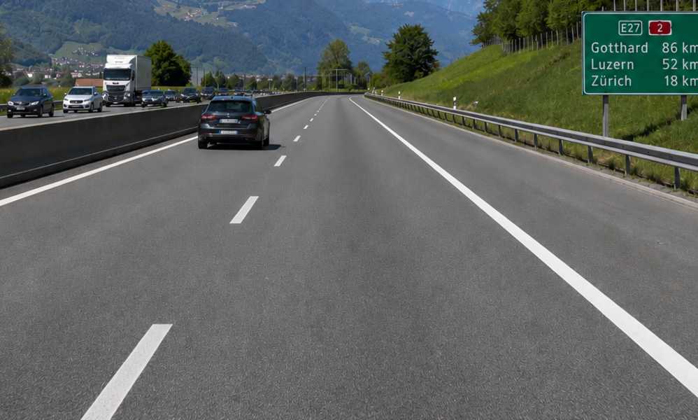 Autobahn mit einem notorischen Linksfahrer
