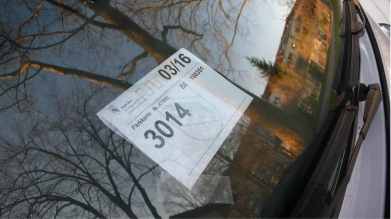 Parkkarte Frontscheibe Stadt Bern