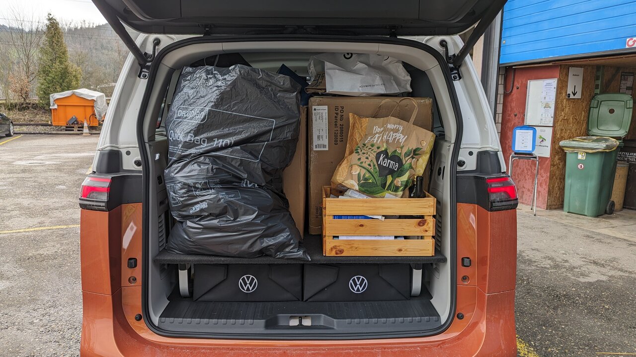 Voller Laderaum des VW ID:Buzz