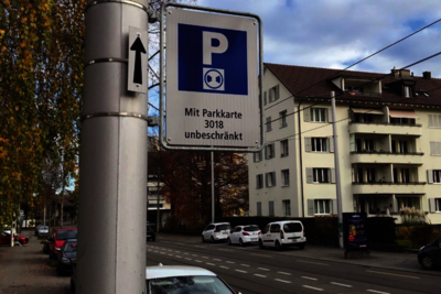 blaue Zone Schild Stadt Bern