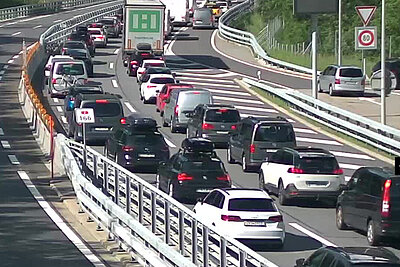 Stau vor dem Gotthard