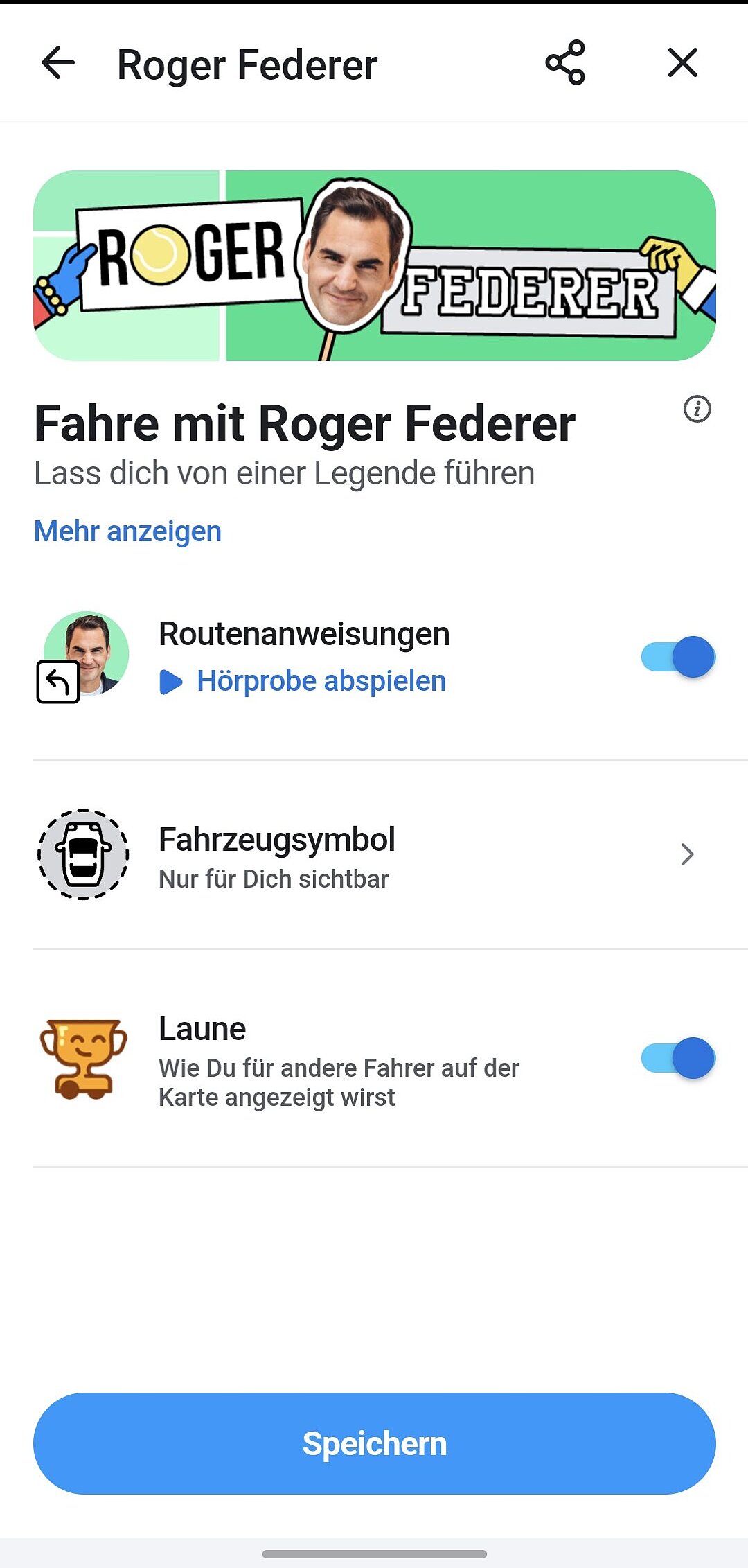 Screenshot der App Waze