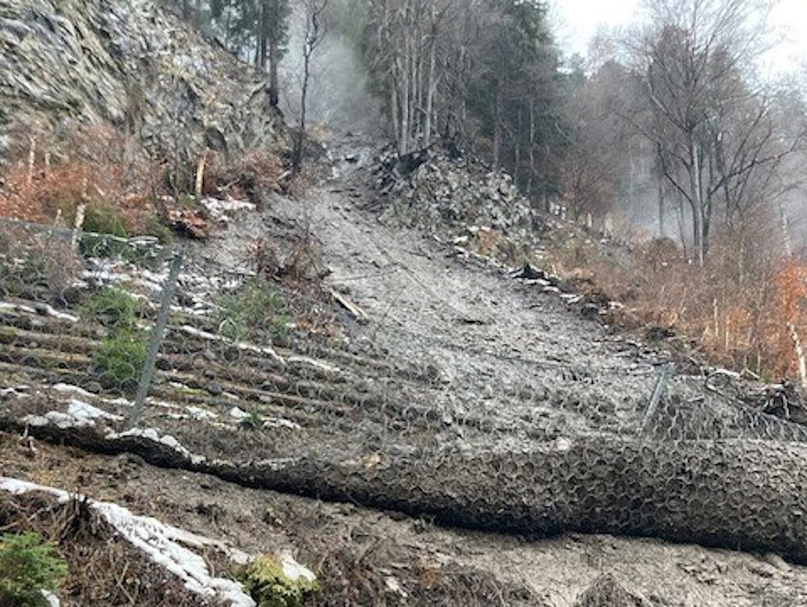 Steinschlag in Rhäzüns