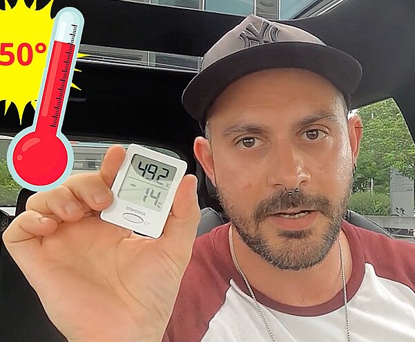Wie schnell wird es im Auto unerträglich? STREETLIFE-Reporter Salvatore Iuliano machte den Selbsttest. Bild: STREETLIFE