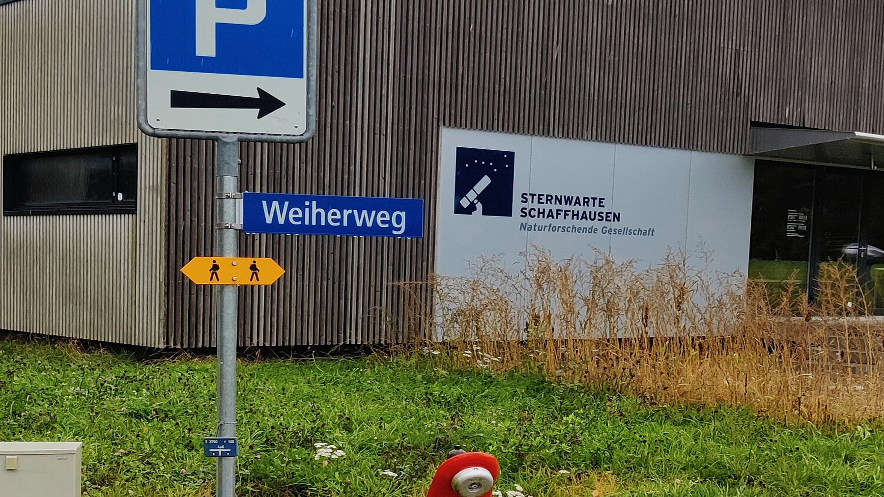 Strassenschild bei der Sternwarte Schaffhausen