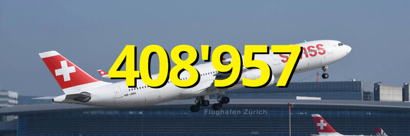 Startender Flieger am Flughafen Zürich