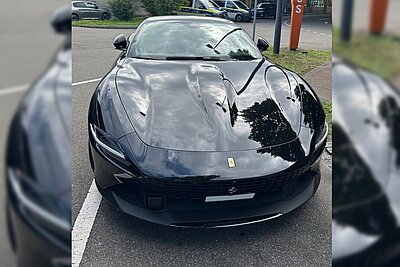 Dieser schwarze Ferrari war in der Schweiz registriert und hätte am Zoll in Konstanz verzollt werden müssen. Bild: Hauptzollamt Singen