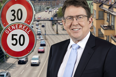In Schweizer Städten tobt der Kamp um die Höchstgeschwindigkeit auf Hauptverkehrsachsen. Albert Rösti gibt jetzt bei Tempo 50 Gas. Bild: STREETLIFE, © Bundeskanzlei / Béatrice Devènes