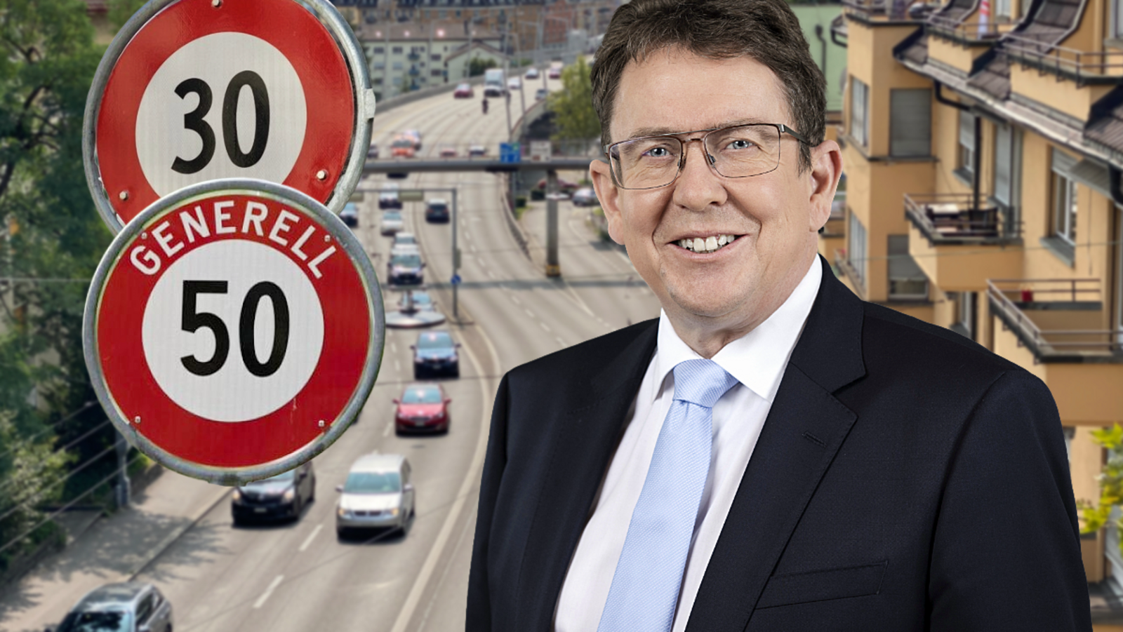 In Schweizer Städten tobt der Kamp um die Höchstgeschwindigkeit auf Hauptverkehrsachsen. Albert Rösti gibt jetzt bei Tempo 50 Gas. Bild: STREETLIFE, © Bundeskanzlei / Béatrice Devènes
