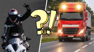 Victory Motorrad Zeichen Lichthupe