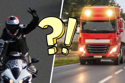 Victory Motorrad Zeichen Lichthupe