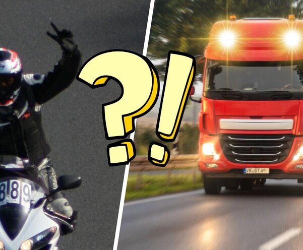 Victory Motorrad Zeichen Lichthupe