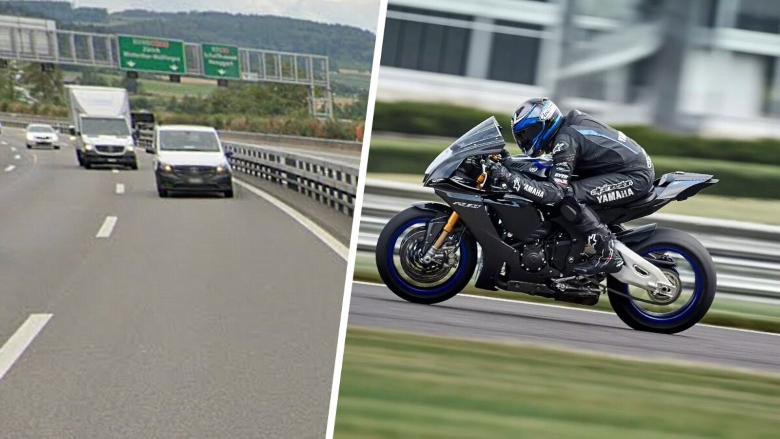 Der Töfffahrer war mit einer Yamaha YZF-R1 unterwegs. Bild: Google Maps, Zvg