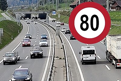 Führt das ASTRA ab Januar Tempo 80 zu Stosszeiten flächendeckend ein? Bild: STREETLIFE