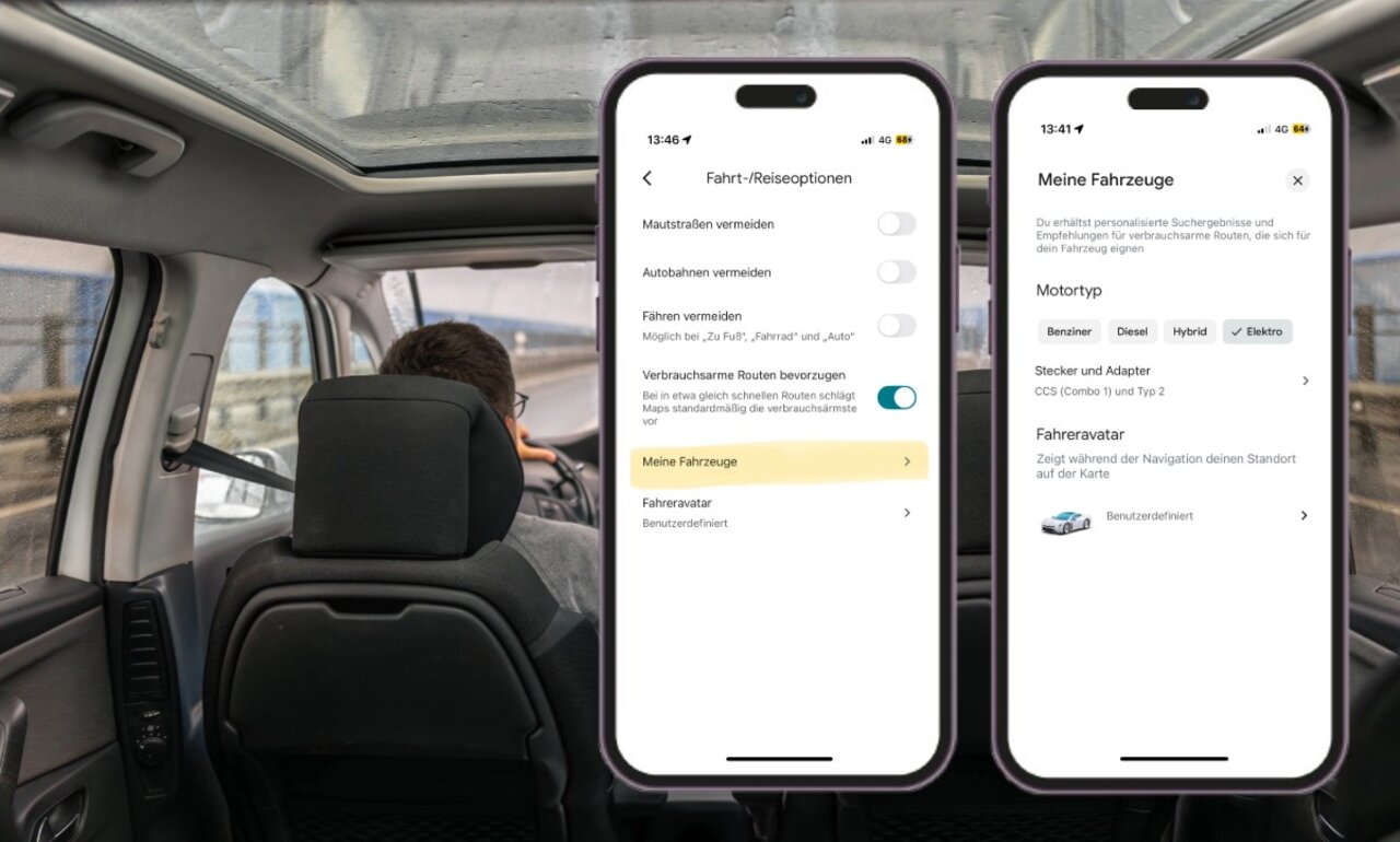 Google Maps emissionssparende Route